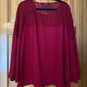 Red Lace Blouse